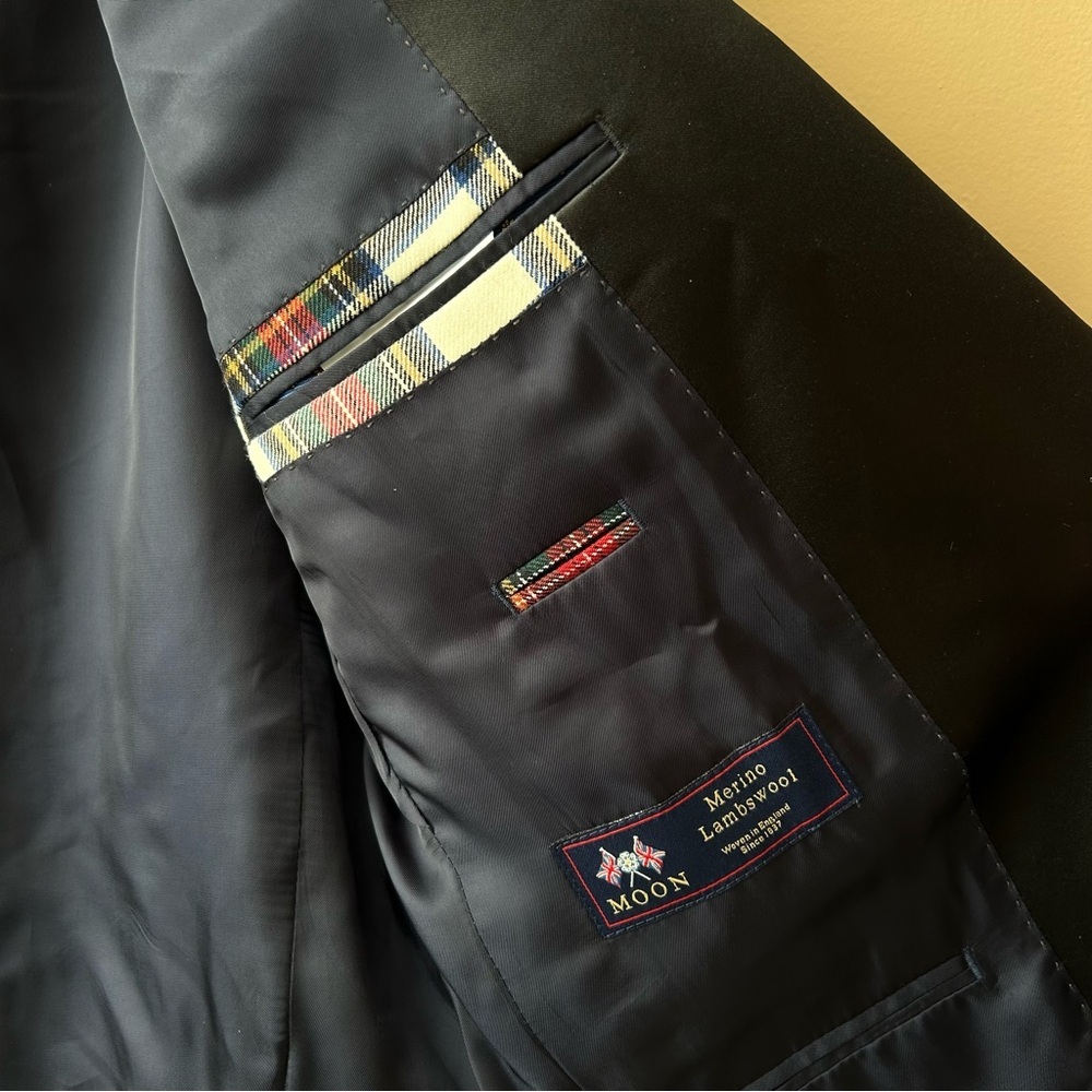 J Crew Ludlow shawl-collar dinner jacket snowy Stewart tartan English wool 38R - Picture 13 of 16